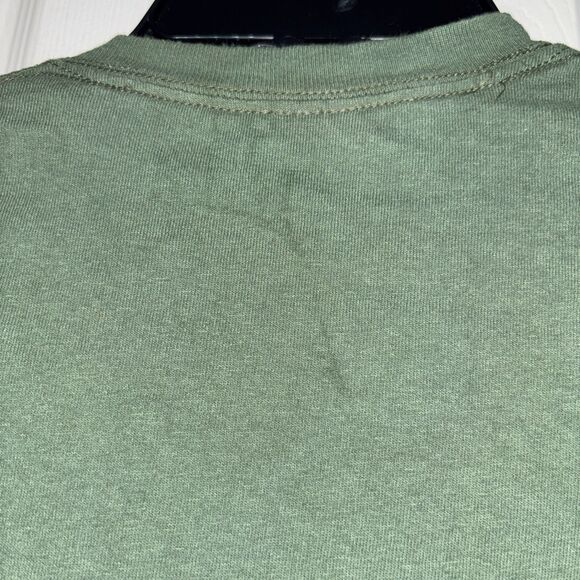 Gildan Medium T-Shirt Green Monitor & Adjust Graphic Tee Uplift Heavy Cotton - Picture 5 of 6